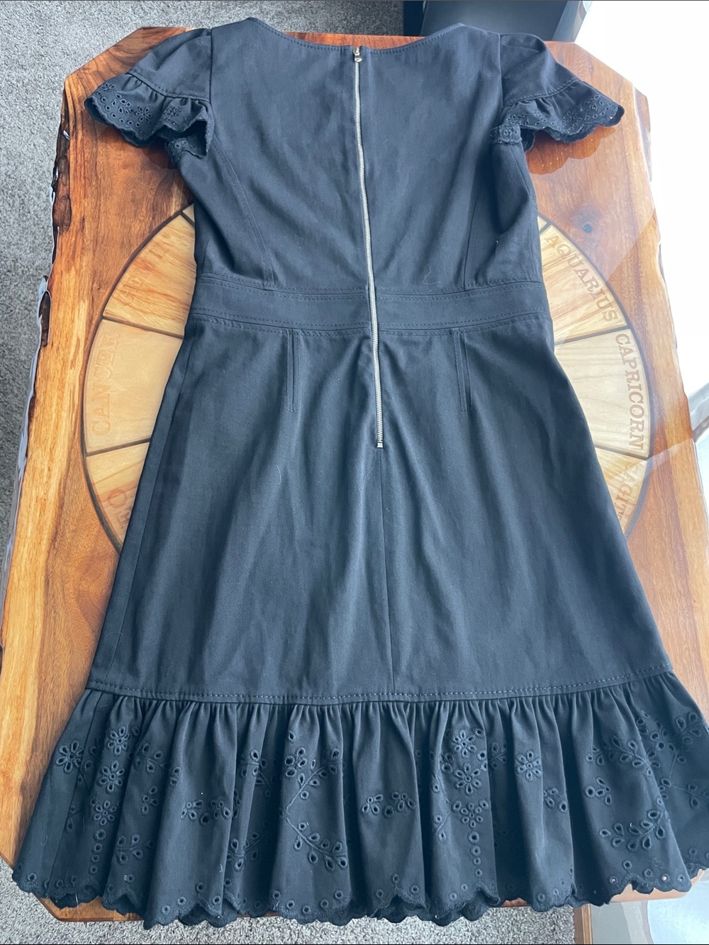 RED Valentino dress Eyelette Black Cupped Sleeve Scoop Neck - Picture 2 of 8